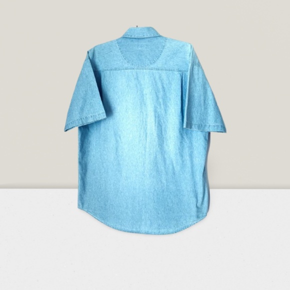 Regatta Men’s Denim Shirt Light Wash Short Sleeves - Picture 5 of 6